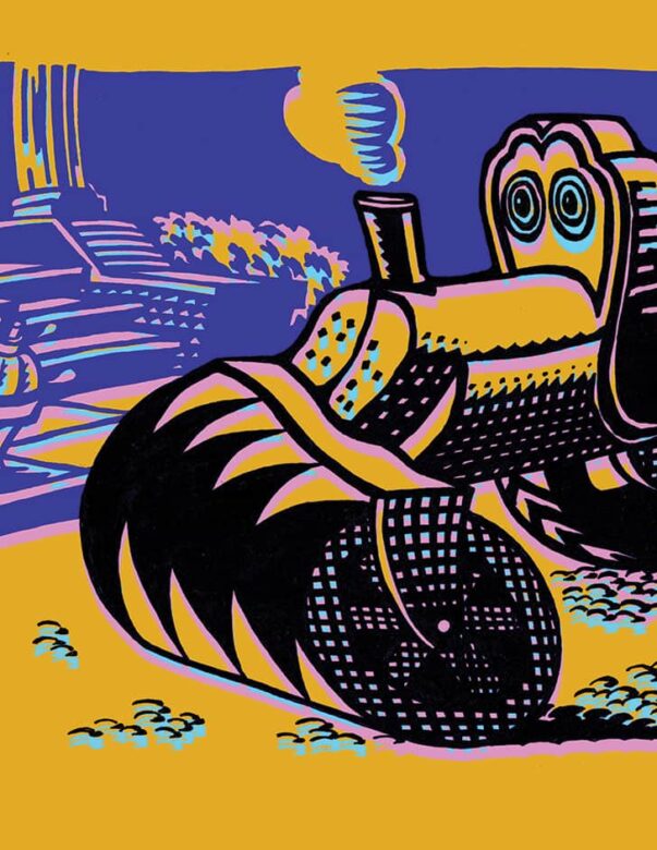 Cartoonish DOg Steamroller - Strange Uncle