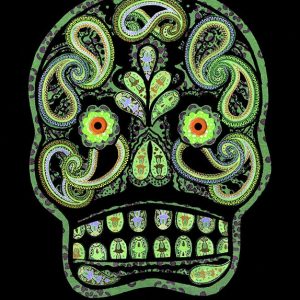 Paisley Skull Green - Strange Uncle
