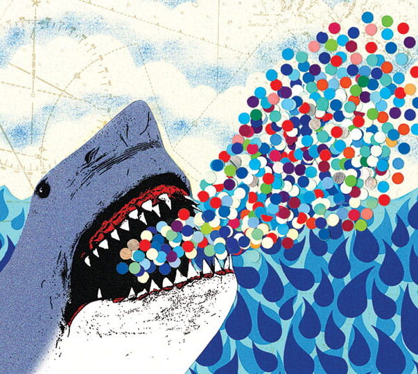 Great White Shark with Bubbles - Strange Uncle